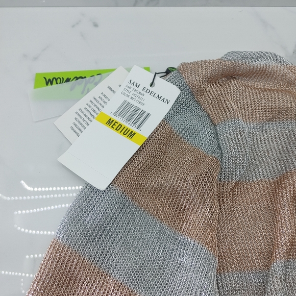 Sam Edelman Metallic Open Knit Crop Top - Picture 4 of 4